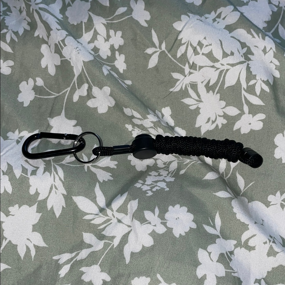 Black Paracord Keychain with Carabiner